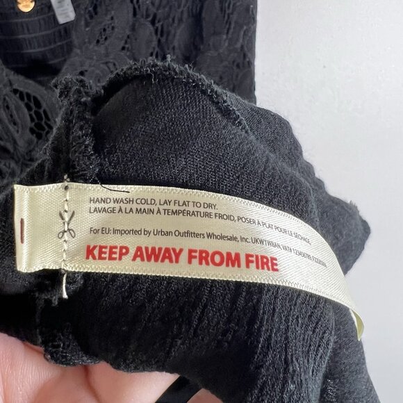 FREE PEOPLE FP One Adella Slip Lace Dress Black Medium Mini Boho Feminine - Picture 6 of 10